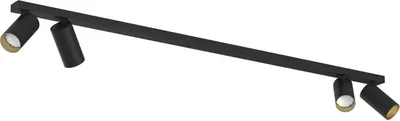Produktbild von Strahler Metall GU10 verstellbar in Schwarz Gold 4-flammig länglich Modern Spot Lampe