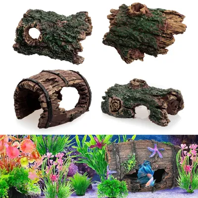 Produktbild von Set aus 4 dekorativen Höhlen für Aquarium und Terrarium