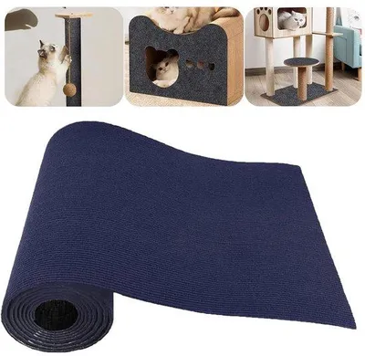 Produktbild von 200cmx40cm kattenkrabmat, zelfklevende krabmat, knipbaar zelfklevend donkerblauw tapijt, krasbeschermingswand