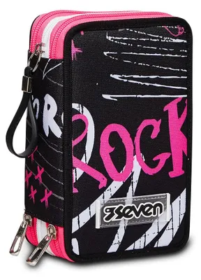 Imagen del producto de Estuche multicolor para material de escritura, con 3 compartimentos, tamaño extra grande (XXL), ideal para niñas y niños, para la escuela o para artistas callejeros