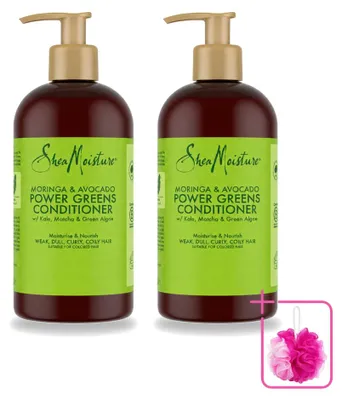 Obrázek produktu pro 2x kondicionér Shea Moisture Moringa & Avocado Power Greens – 384 ml – balení po dvou kusech