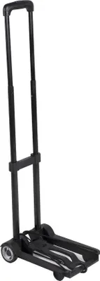Image de Chariot pliable Unyqoos® avec poignée télescopique et réglable en continu, incluant une sangle de fixation – pliable et peu encombrant, capacité de charge jusqu'à 40 kg, idéal pour les courses, le camping et les tâches ménagères