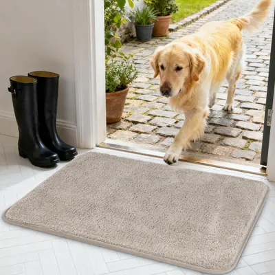 Zdjęcie produktu dla Mata podłogowa 60x90 cm, do użytku wewnątrz i na zewnątrz, antypoślizgowa, jasnoszara