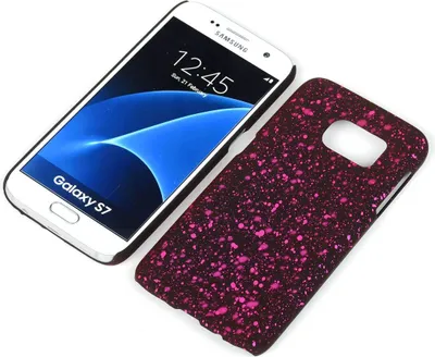 Produktbild von Handy Hülle Schutz Case Bumper Schale für Samsung Galaxy S7 3D Sterne Pink