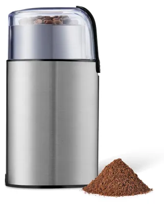 Productafbeelding van AmazonBasics elektrische koffiemolen, roestvrijstalen maalbeker, timer, stil