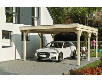 Produktbild von Einzelcarport SKAN Holz Grunewald inkl. EPDM Folie 427 x 554 cm natur