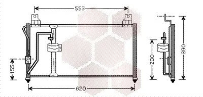 Produktbild von VAN WEZEL 83005027 Kondensator Klimaanlage Klimakondensator für KIA CLARUS (K9A)