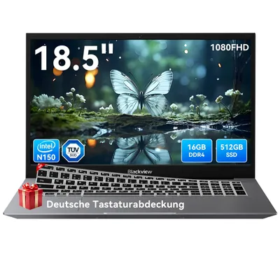 Produktbild von Blackview AceBook 10 18,5" FHD IPS Laptop mit 180° Display & Blaulichtfilter - Intel N150, 16GB DDR4, 512GB SSD, 60,8Wh Akku, Win 11 Pro
