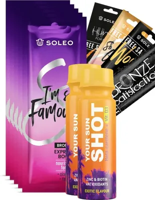 Produktbild von Soleo I'm So Famous 5 x 15 ml Bräunungsbronzer + Gratisgeschenke