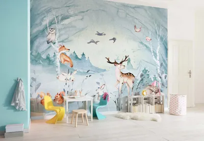 Zdjęcie produktu dla Tapeta flizelinowa Komar - Animal Sleepover - rozmiar: 350 x 280 cm (szerokość x wysokość) - 7 paneli