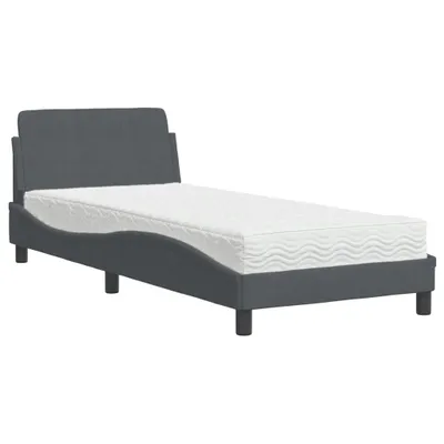 Immagine prodotto di Letto con Materasso Dover Grigio Scuro 90x190 cm in Velluto