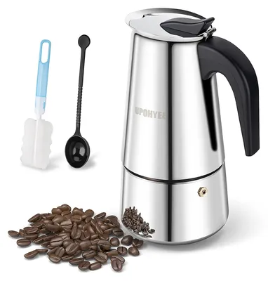 Espressokocher für Induktion, 10 Tassen, 500 ml, Edelstahl