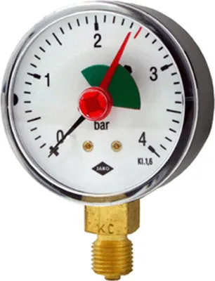 Obrázek produktu pro JAKO Manometr Fig.H 31A 3/8 palce 63 mm průměr, připojení dole, 1 ks.
