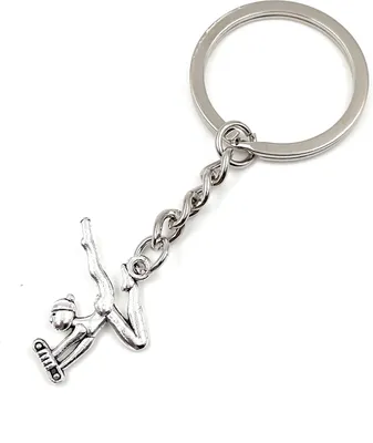 Produktbild von Onwomania Schlüsselanhänger - "Turnerin Sport Fitness" - Metall Glücksbringer ideal als Geschenk z.B. für den besten Freund, die beste Freundin, Mama