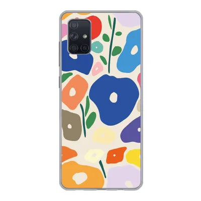 A phone case with an abstract floral pattern.