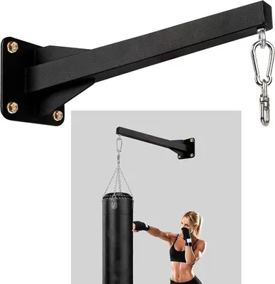 Immagine prodotto di Borsa per guantoni da boxe pesanti con gancio da parete, nera, fitness, MMA