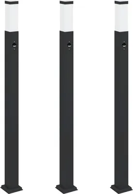 Obrázok produktu pre Stĺpikové svetlá so senzorom 3 ks 110 cm čierne IP44