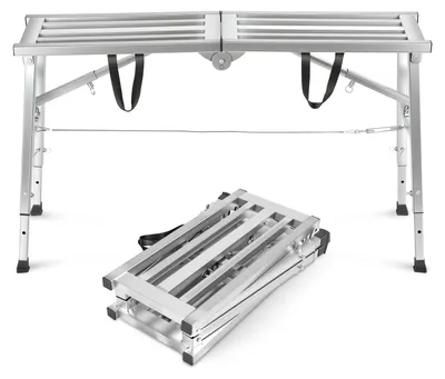 Obrázok produktu pre Pracovná plošina Eikuavons, skladacia, 120x29 cm, výškovo nastaviteľná, s nosnosťou do 150 kg, výška 56/68/80 cm