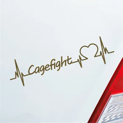 Produktbild von Auto Aufkleber Cagefight Herzschlag Kampfsport Boxen Sport Liebe 19x5 cm Gold Sticker Heckscheibenaufkleber