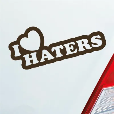 Produktbild von Auto Aufkleber I Love Haters Lustig Spruch 15x6 cm Braun Sticker Heckscheibenaufkleber