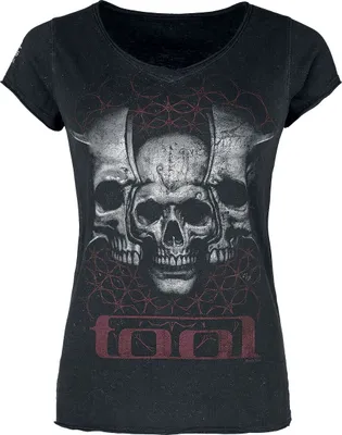 Produktbild von Tool T-Shirt Damen Skull Spikes schwarz Band-Merch, Bands 100% Baumwolle XL