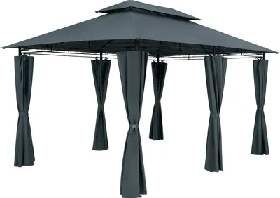 Produktbild von CASARIA® Pavillon Topas 3x4m Metall Wasserabweisend UV-Schutz 50+ mit Seitenteile Stabil Gartenpavillon Modern Anthrazit