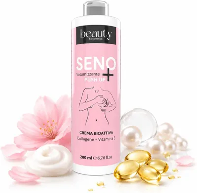 Obrázek produktu pro Krém Seno+ pro zpevnění a zvětšení objemu 200 ml - Zpevňující krém pro zvýšení objemu, s obsahem kolagenu a bambuckého másla, hydratuje a redukuje strie