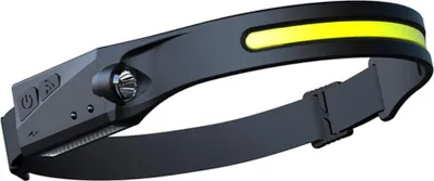 Zdjęcie produktu dla Latarka czołowa LED z czujnikiem ruchu IPX4 USB-C 1200 mAh - czarna