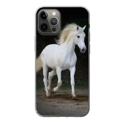 Produktbild von MuchoWow® Handyhülle Schutzhülle Hülle für iPhone 12 Pro Pferde - Sand - Dunkel Silikon Softcase Handy Hülle - Abdeckung