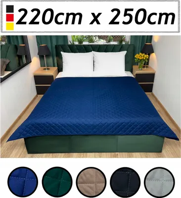 Produktbild von Tagesdecke Bettüberwurf mit Ultraschall genäht, Steppdecke mit Wolkenmuster, Bettdecke Stepp Decke Doppelbett Weich und bequem (Marine, 220X250)