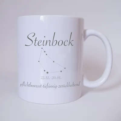 Bandneu ! Sichere dir jetzt für dich selbst oder als Geschenk die einzigartige Sternzeichen Steinbock Tasse von TassenKing.com