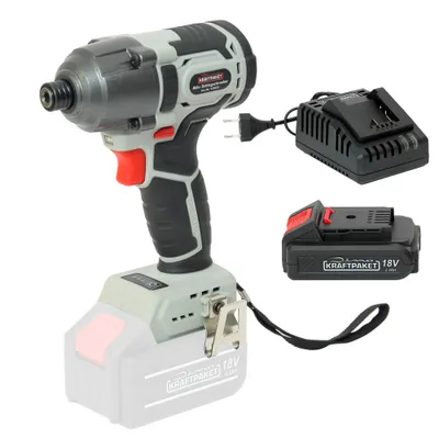 Produktbild von Dino KRAFTPAKET 18V-180Nm 1/4 Zoll Bürstenloser Akku Schlagschrauber im Set mit 2Ah Akku und Ladegerät mit 3-stufigem Drehkraft-Begrenzer/3-Gang (180Nm/140Nm/110Nm) und LED-Leuchte, Motor bürstenlos (Brushless)