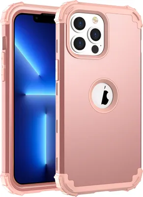 Produktbild von iPhone 13 Pro Hülle, 3 in 1 Hybrid PC TPU Stossfest Robust Schutzhülle für iPhone 13 Pro Roségold