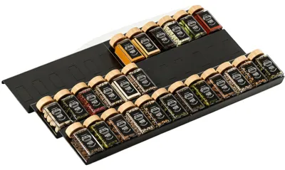 Obrázek produktu pro Zásuvka na koření, nastavitelná šířka, prostorově úsporný design, černá