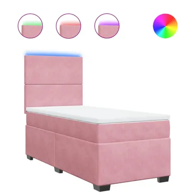 Produktbild von Boxspringbett mit Matratze Rosa 90x190 cm Samt