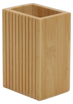Produktbild von Zahnbürstenbecher aus Bambus, 9 x 7 x 12,5 cm