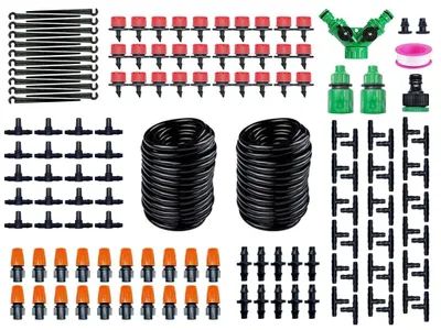 Micro-Drip-Bewässerungsset 30 m, 145-teilig, für Garten & Gewächshaus