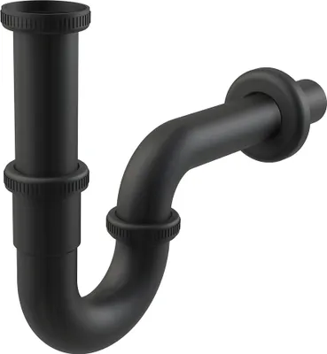 Produktbild von alcadrain Röhrengeruchverschluss „U“ für die Waschbecken DN32 mit einer Überwurfmutter 5/4", Schwarz-Matt