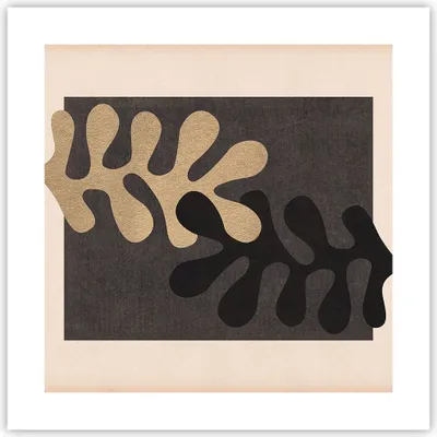 Produktbild von Poster - Poster ohne Rahmen - Blätter Form Figur - 40x40 cm - Wand Bild - Wanddeko - Wandbilder - Kunstposter - Wandposter - Bilder - Kunstdruck - Wanddekoration - Wandbild - P2XAC40x40-5131