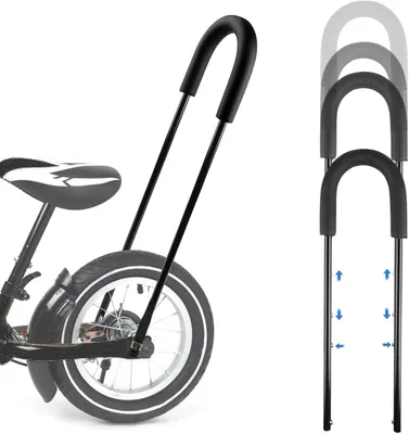Obrázok produktu pre Tyč na detský bicykel, nastaviteľná 64-83 cm, čierna, s bezpečnostnou rúčkou, pre odrážadlo