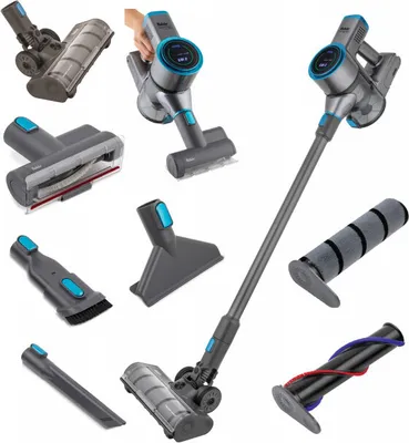 Obrázek produktu pro Stojanový vysavač 2v1 Fakir INOVATOR X Plus 7286, Turbo kartáč na zvířecí chlupy, 25,9 V, 350 W, 44 min. autonomie, Automatické napájení, LED dotykový displej, HEPA, LED osvětlení kartáče, 500 ml, Modrá