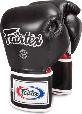Image de Gants de boxe en cuir Fairtex Super Sparring BGV5, couleur noir/rouge/blanc taille 14 onces