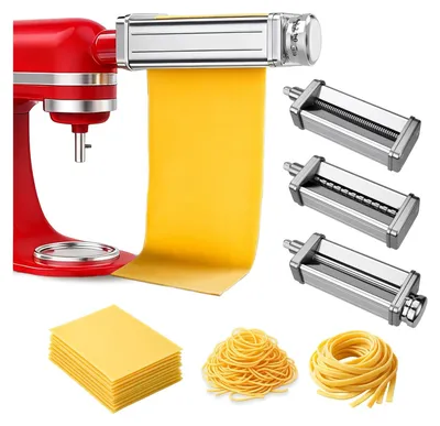 Pasta-Aufsatz 3-teilig: Nudelwalze, Spaghetti- & Fettuccine-Schneider