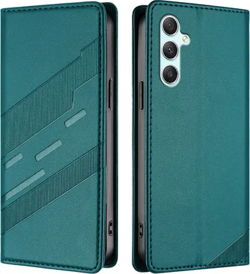 Image de Etui pour Samsung Galaxy A34 5G, étui en cuirPolyuréthaneavec fente pour cartes et fonction stand Grün
