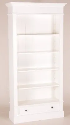 Produktbild von Casa Padrino Shabby Chic Landhaus Stil Schrank Bücherschrank Weiß B 100 H 200 cm- Schrank