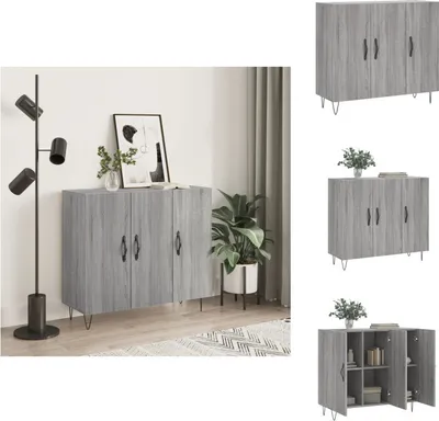 Obrázok produktu pre vidaXL Príborník Grey Sonoma 90x34x80 cm Materiál na báze dreva - Príborníky