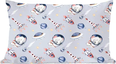 Produktbild von MuchoWow® Zierkissen Sofakissen Wohnzimmer Dekokissen 60x40 cm Muster - Elefant - Rakete - Jungen - Mädchen - Kinder - Mädchen - Kopfkissen - Polster mit Foto