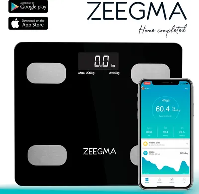 Produktbild von ZEEGMA Gewit Personenwaage Waage mit Körperfett Personenwaage Digital Analyse von bis zu 17 Körperparametern präzise Messung LCD Gewichtsmessbereich bis zu 200 kg