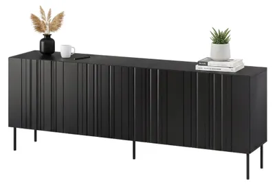 Image de Vedras - Buffet, 201x42x75h cm Noir, 2 Étagères
