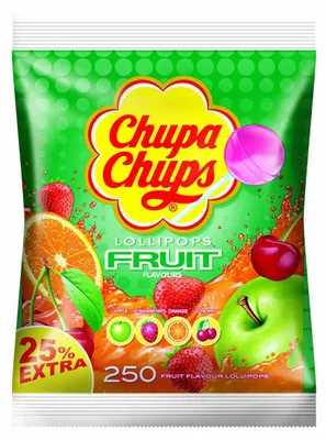 Zdjęcie produktu dla Chupa Chups Fruit 250 torebek uzupełniających lizaki owocowe smaki 3000g